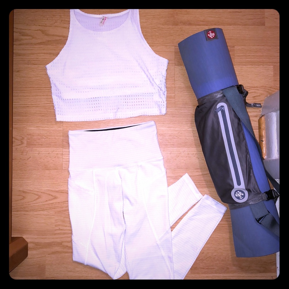Free People Two Piece Mesh Workout Outfit